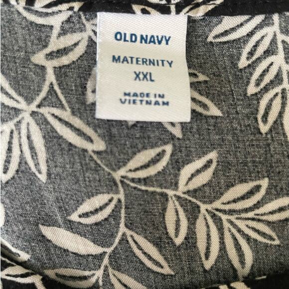 Old Navy Women Maternity Rayon Dress 2X Black Foliage‎ Print Flowy High Waist - Picture 2 of 9